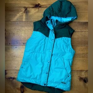 Stio Women’s Down Hooded Vest, size Medium